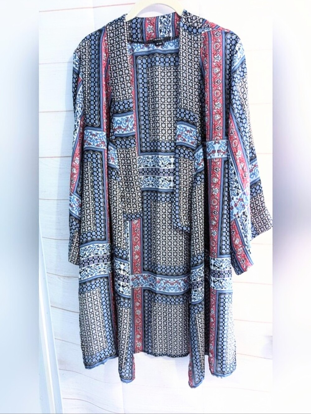 Tahari Open Kimono Cardigan Swimsuit Cover S/M